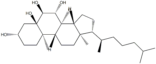5α-コレスタン-3β,5,6α,7β-テトラオール 化学構造式
