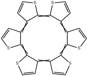 シクロドデカ[1,2-b:4,3-b':5,6-b'':8,7-b''':9,10-b'''':12,11-b''''']ヘキサチオフェン 化学構造式