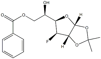 6-O-benzoyl-3-deoxy-3-fluoro-1,2-O-isopropylidene-alpha-D-glucofuranose 结构式