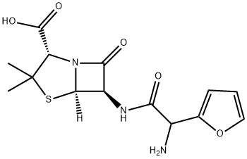 6α-[[アミノ(フラン-2-イル)アセチル]アミノ]ペニシラン酸 化学構造式