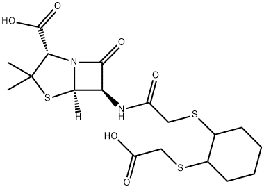 6α-[[[[2-[(Carboxymethyl)thio]cyclohexyl]thio]acetyl]amino]penicillanic acid Struktur