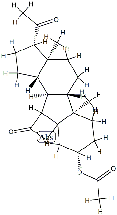 3β-(アセチルオキシ)-5-ヒドロキシ-20-オキソ-B-ノルプレグナン-6-カルボン酸β-ラクトン 化学構造式