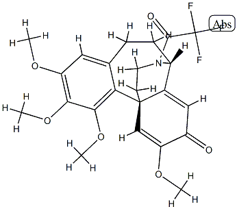 (9α,13α)-5,6,8,14-テトラデヒドロ-2,3,4,6-テトラメトキシ-17-(トリフルオロアセチル)-B-ホモモルフィナン-7-オン 化学構造式
