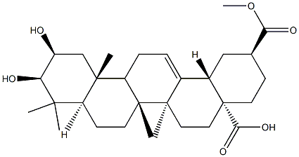 2β,3β-ジヒドロキシオレアナ-12-エン-28,30-二酸 化学構造式