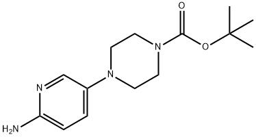 4-(6-アミノ-3-ピリジル)ピペラジン-1-カルボン酸 tert-ブチル 化学構造式