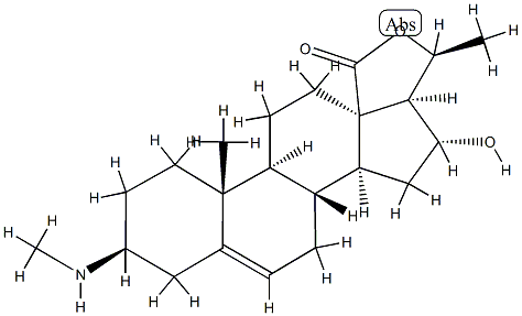 (20S)-16α,20-Dihydroxy-3β-(methylamino)pregn-5-en-18-oic acid 18,20-lactone Struktur