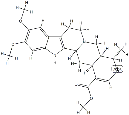 methyl (19alpha,20alpha)-16,17-didehydro-10,11-dimethoxy-19-methyloxayohimban-16-carboxylate  Structure