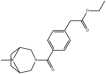 3-(α-エトキシカルボニル-p-トルオイル)-8-メチル-3,8-ジアザビシクロ[3.2.1]オクタン 化学構造式