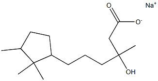 β-ヒドロキシ-β,2,2,3-テトラメチルシクロペンタンヘキサン酸ナトリウム 化学構造式