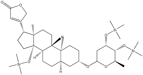 3β-[[2,6-Dideoxy-3-O,4-O-bis(trimethylsilyl)-D-ribo-hexopyranosyl]oxy]-14-[(trimethylsilyl)oxy]-5β-card-20(22)-enolide Structure