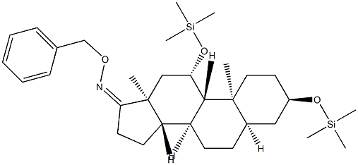 3α,11β-Bis(trimethylsiloxy)-5β-androstan-17-one O-benzyl oxime Structure