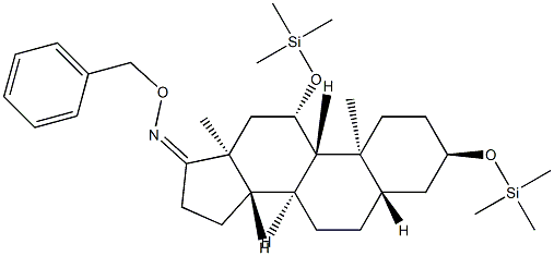 3α,11β-Bis(trimethylsiloxy)-5α-androstan-17-one O-benzyl oxime Structure