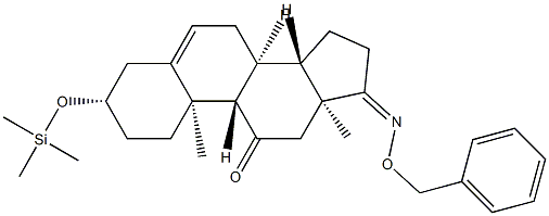 3β-(Trimethylsiloxy)-17-(phenylmethoxyimino)androst-5-en-11-one 结构式