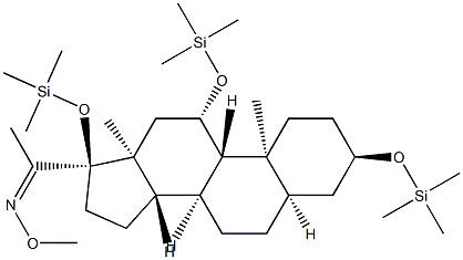 3α,11β,17-Tris(trimethylsiloxy)-5β-pregnan-20-one O-methyl oxime Structure
