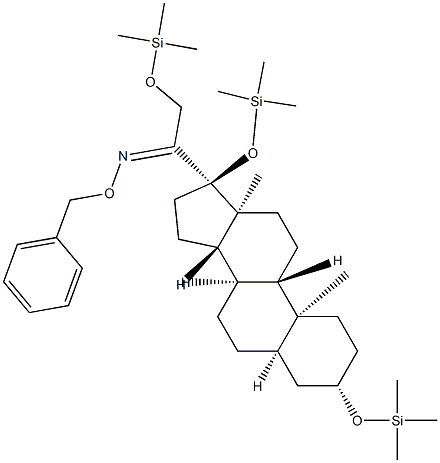 3β,17,21-Tris(trimethylsiloxy)-5β-pregnan-20-one O-benzyl oxime Structure
