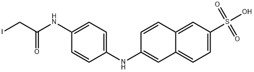 2-[4-(ヨードアセチルアミノ)アニリノ]-6-ナフタレンスルホン酸 化学構造式