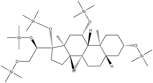 [[(17S,20R)-5α-プレグナン-3β,11β,17,20,21-ペンタイル]ペンタキス(オキシ)]ペンタキス(トリメチルシラン) 化学構造式