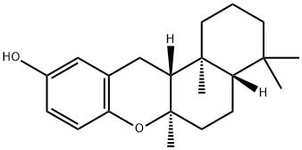 (4aS)-4,4,6aα,12bα-テトラメチル-1,2,3,4,4aβ,5,6,6a,12aβ,12b-デカヒドロ-12H-ベンゾ[a]キサンテン-10-オール 化学構造式