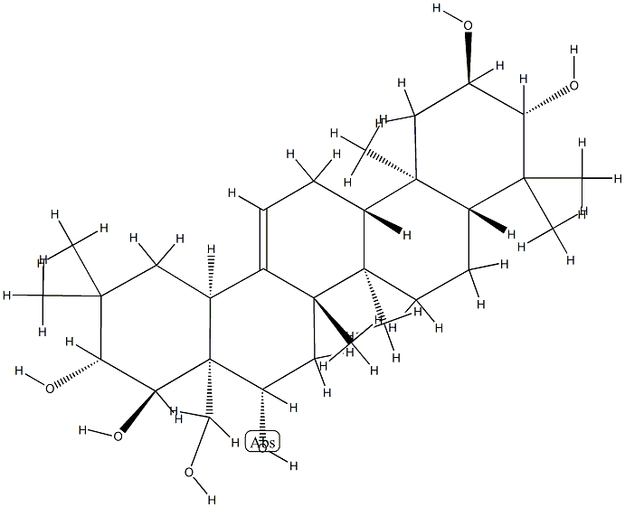 Olean-12-ene-2α,3β,16β,21β,22α,28-hexol 结构式