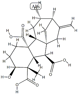 2β,6α-Dihydroxy-1β-methyl-8-methylenegibbane-1α,4aα,10β-tricarboxylic acid Structure
