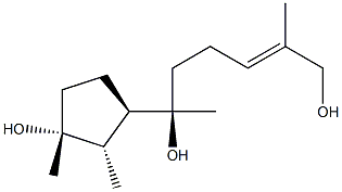 (2E,6R)-6-[(1R)-3α-ヒドロキシ-2α,3-ジメチルシクロペンチル]-2-メチル-2-ヘプテン-1,6-ジオール 化学構造式
