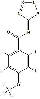 N-(1,3,2,4-ジチアジアゾール-3-SIV-5-イリデン)-4-メトキシベンズアミド 化学構造式
