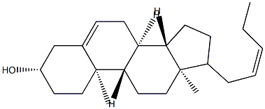 17-[(Z)-2-ペンテニル]アンドロスタ-5-エン-3β-オール 化学構造式