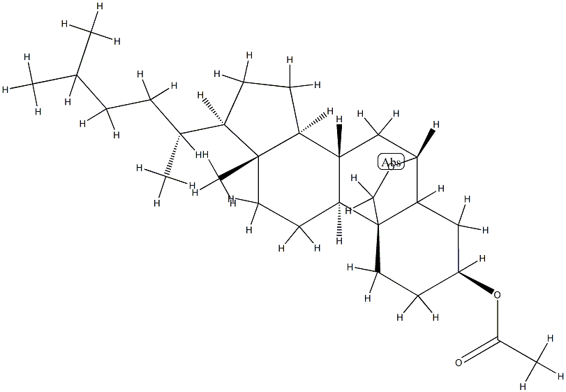 6β,19-エポキシ-26,27-ジノルエルゴスタン-3β-オールアセタート 化学構造式