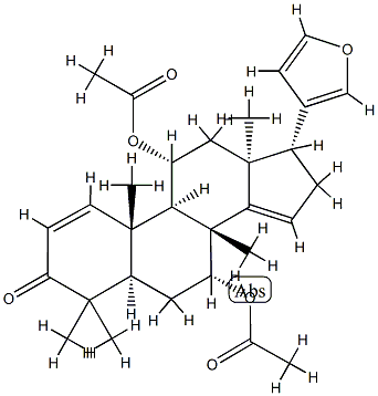 (13α,17α)-7α,11α-Diacetoxy-21,23-epoxy-4,4,8-trimethyl-24-nor-5α-chola-1,14,20,22-tetren-3-one Struktur