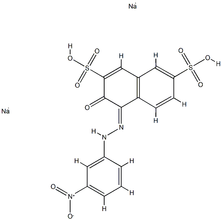 2,7-Naphthalenedisulfonicacid, 3-hydroxy-4-[2-(3-nitrophenyl)diazenyl]-, sodium salt (1:2) Struktur