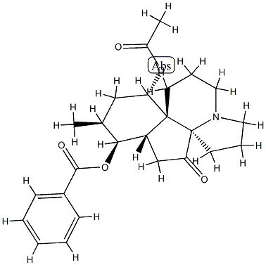 (13S)-13β-アセチルオキシ-8α-ベンゾイルオキシセラチナン-5-オン 化学構造式