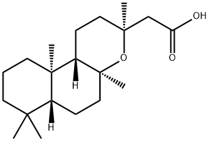 (3S,6aβ,10bβ)-ドデカヒドロ-3,4aα,7,7,10aα-ペンタメチル-1H-ナフト[2,1-b]ピラン-3β-酢酸 化学構造式