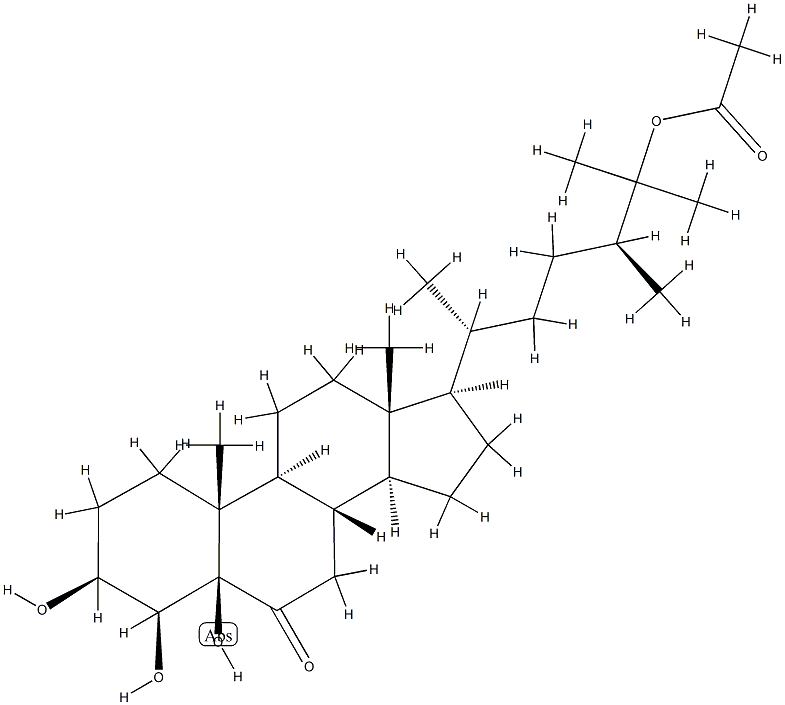 25-Acetoxy-3β,4β,5-trihydroxy-5β-ergostan-6-one Structure