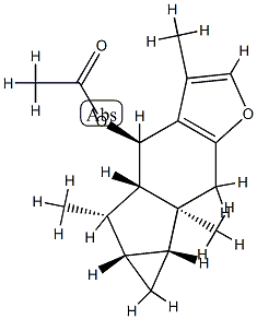 (4R)-3,5β,6bβ-Trimethyl-4,4aα,5,5aα,6,6aα,6b,7-octahydrocycloprop[2,3]indeno[5,6-b]furan-4α-ol acetate Structure