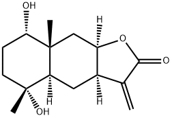 (3aR,4aα,9aα)-3a,4,4a,5,6,7,8,8a,9,9a-Decahydro-5α,8α-dihydroxy-5,8aβ-dimethyl-3-methylenenaphtho[2,3-b]furan-2(3H)-one Structure