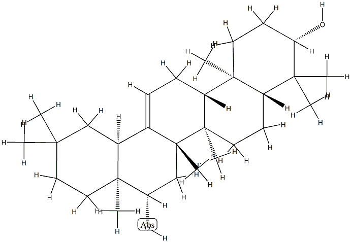 オレアナ-12-エン-3β,16β-ジオール 化学構造式