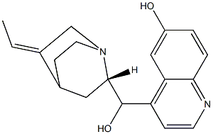 (3Z,8α,9R)-3,10-ジデヒドロ-10,11-ジヒドロシンコナン-6',9-ジオール 化学構造式