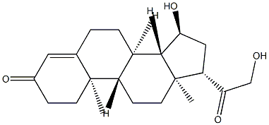 15α,21-ジヒドロキシプレグナ-4-エン-3,20-ジオン 化学構造式