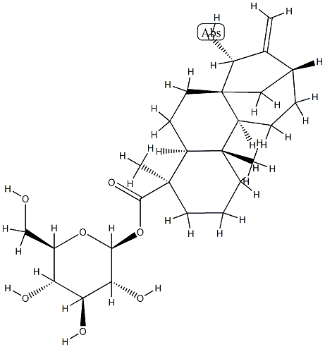 (4ALPHA,15BETA)-15-羟基贝壳杉-16-烯-18-酸 BETA-D-吡喃葡萄糖酯, 60129-63-7, 结构式