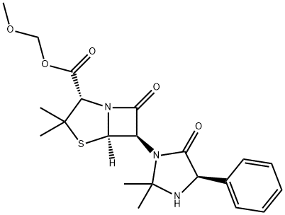 (2S,5β)-6α-[(4R)-2,2-Dimethyl-5-oxo-4-phenyl-1-imidazolidinyl]-3,3-dimethyl-7-oxo-4-thia-1-azabicyclo[3.2.0]heptane-2β-carboxylic acid methoxymethyl ester 结构式