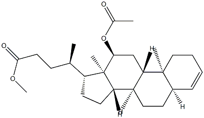12α-アセチルオキシ-5β-コラ-3-エン-24-酸メチル 化学構造式