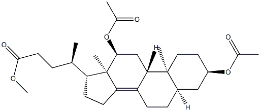 3α,12α-Bis(acetyloxy)-5β-chol-8(14)-en-24-oic acid methyl ester Struktur
