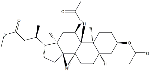 3α,11α-Bis(acetyloxy)-24-nor-5β-cholan-23-oic acid methyl ester Struktur