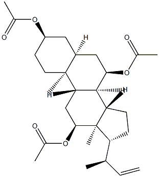 24-ノル-5β-コラ-22-エン-3α,7α,12α-トリオールトリアセタート 化学構造式