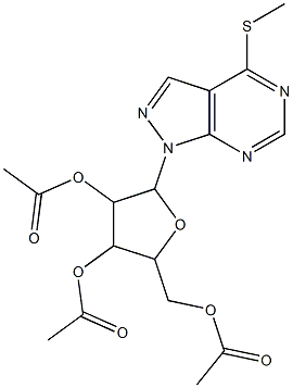 [3,4-diacetyloxy-5-(5-methylsulfanyl-2,4,8,9-tetrazabicyclo[4.3.0]nona -2,4,7,10-tetraen-9-yl)oxolan-2-yl]methyl acetate 结构式