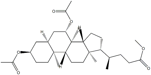 3α,7β-ビス(アセチルオキシ)-5β-コラン-24-酸メチル 化学構造式