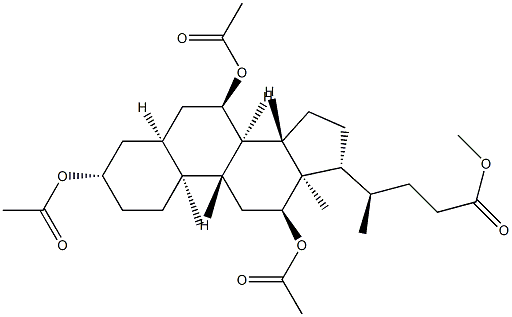 3β,7α,12α-トリス(アセチルオキシ)-5β-コラン-24-酸メチル 化学構造式