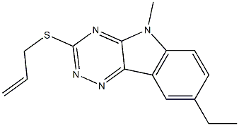 5H-1,2,4-Triazino[5,6-b]indole,8-ethyl-5-methyl-3-(2-propenylthio)-(9CI) 结构式