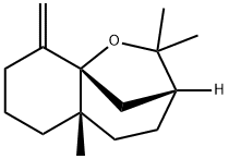 (3R,9aS)-3,4,5,5a,6,7,8,9-Octahydro-2,2,5aβ-trimethyl-9-methylene-2H-3,9a-methano-1-benzoxepin Struktur