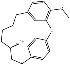 (S)-4-Methoxy-2-oxatricyclo[13.2.2.13,7]icosa-3,5,7(20),15,17(1),18-hexen-12-ol 结构式